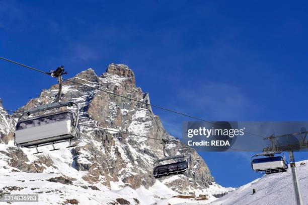 Chair Lift. Ski. Cervinia. Aosta Valley. Italy.