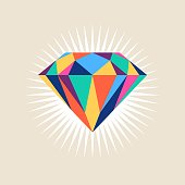 Multicolored shiny diamond icon