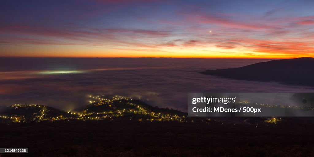 Scenic view of sea against sky during sunset,Hungary