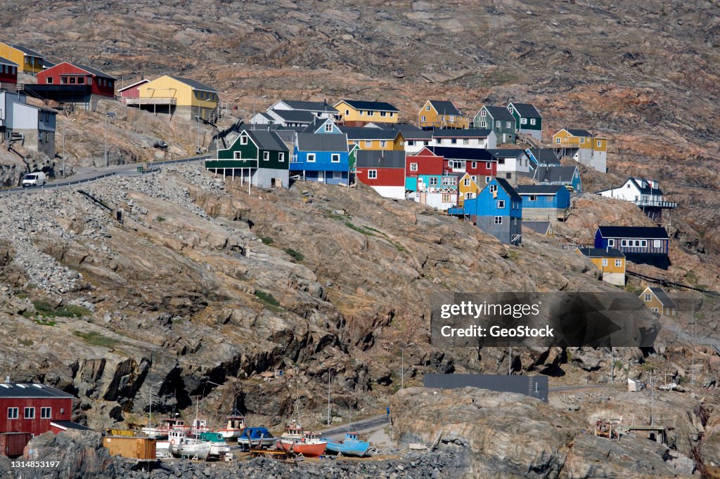 A fishing village in Greenland