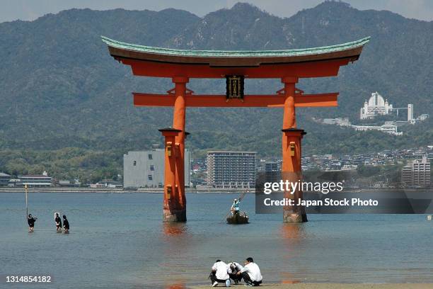 Miyajima is one of Japan's three most celebrated scenic sights. The main buildings of Itsukushima shrine rest directly in front of the island..