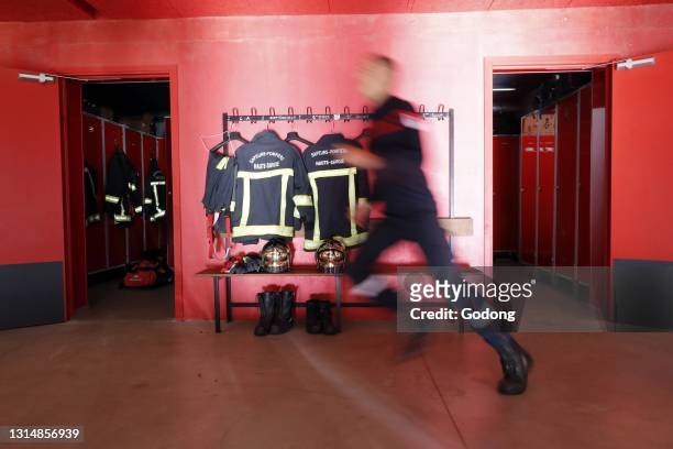 Fire department. Firefighter. French Sapeurs Pompiers. France.