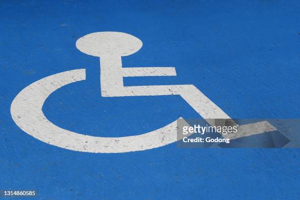 Disabled parking space. France.