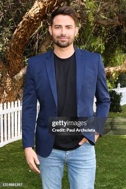 Actor Jonathan Bennett visits Hallmark Channel's "Home & Family" at Universal Studios Hollywood on April 27, 2021 in Universal City, California.