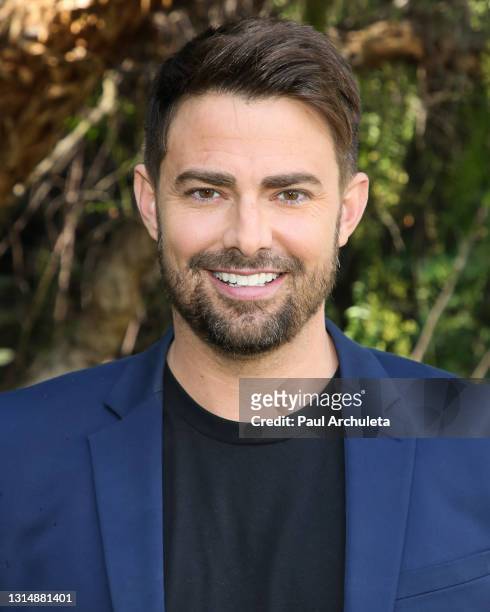Actor Jonathan Bennett visits Hallmark Channel's "Home & Family" at Universal Studios Hollywood on April 27, 2021 in Universal City, California.
