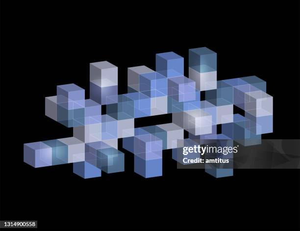 creative blocks wireframe - rubik cube stock illustrations