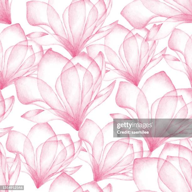 ilustrações de stock, clip art, desenhos animados e ícones de watercolor pink flower seamless pattern - seamless flower aquarel