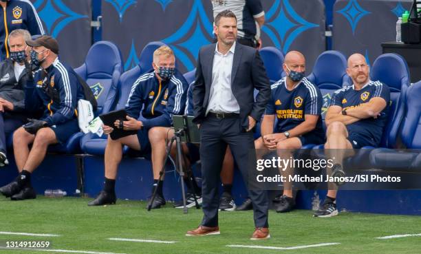 Greg Vanney head coach of the Los Angeles Galaxy during a game between New York Red Bulls and Los Angeles Galaxy at Dignity Health Sports Park on...
