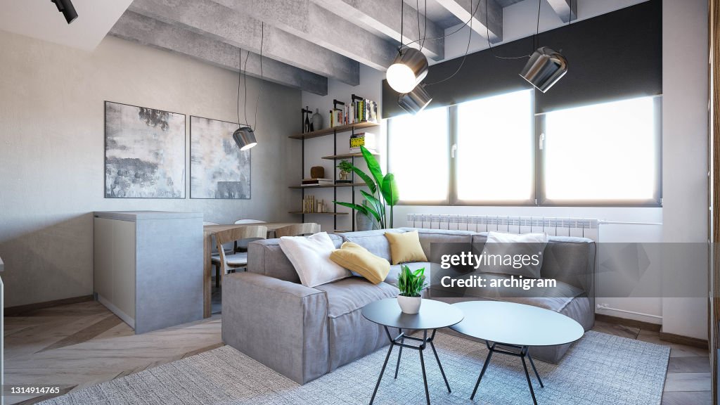 Interior Design Architecture Computer Generated Image Of Living Room ...