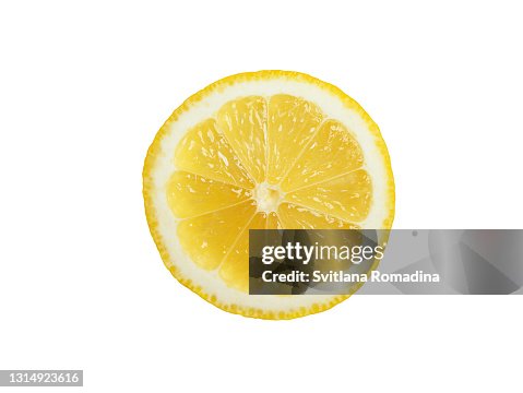 Slice of lemon isolated on white background Slice of lemon isolated on white background