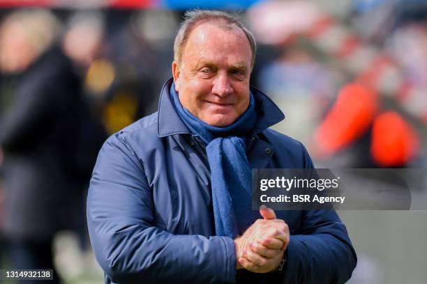 Coach Dick Advocaat of Feyenoord Rotterdam during the Dutch Eredivisie match between Feyenoord and Vitesse at Stadion Feijenoord De Kuip on April 25,...