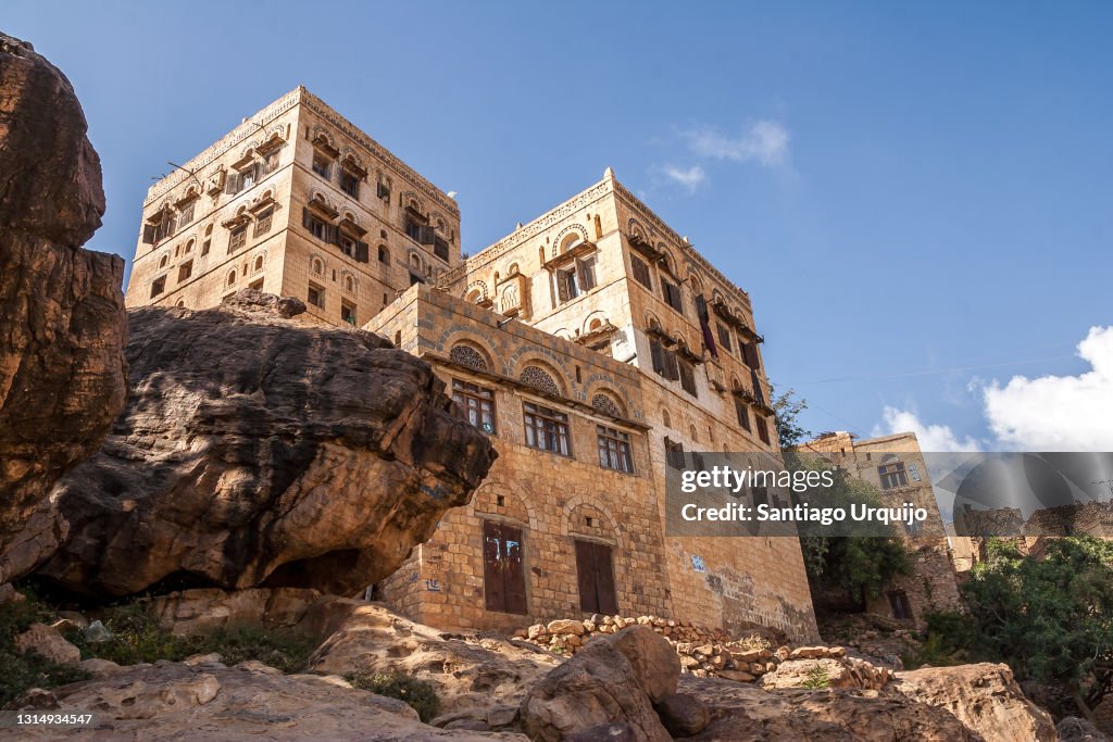 Traditional stone houses in town of Al Mahwit