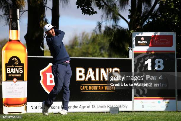 Romain Wattel of France in action during a practice day prior to the Bain's Whisky Cape Town Open at Royal Cape Golf Club on April 28, 2021 in Cape...