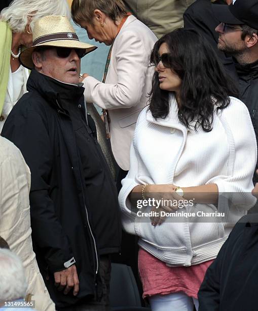 Jean Reno and his wife Zofia Borucka attend the French Open at Roland Garros on May 31, 2011 in Paris, France.