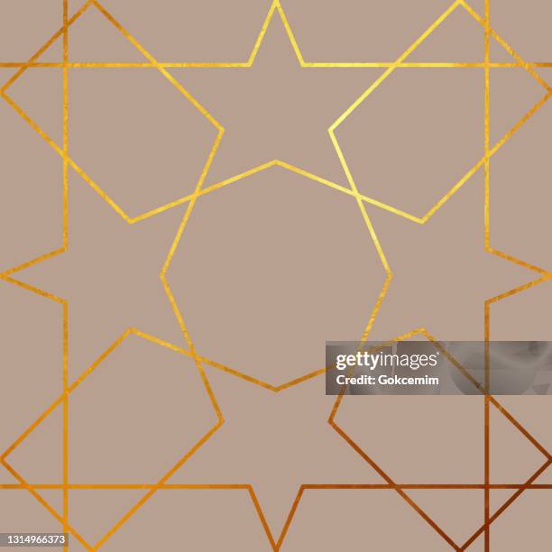 abstract geometric gold line art background. metallic invitation, brochure or banner with minimalistic geometric style. lisbon arabic geometrical mosaic, mediterranean ornament. greeting card template, vector fashion wallpaper, poster. - yellow mosque stock illustrations