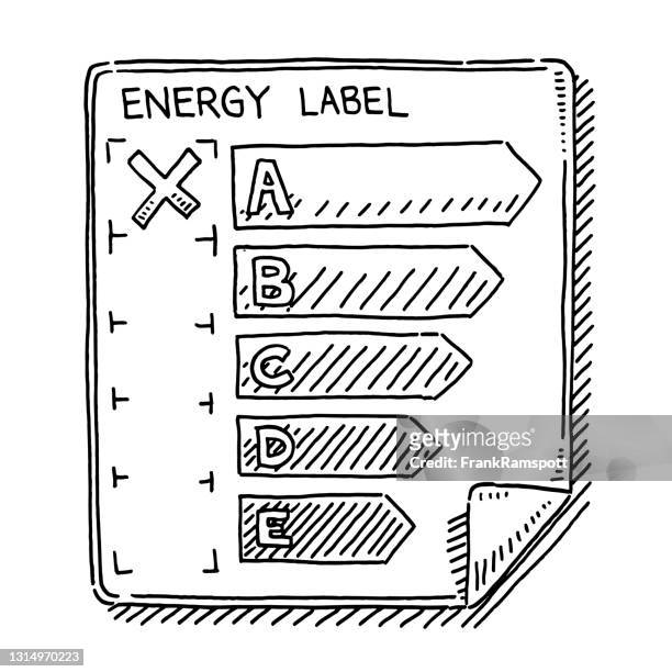  Dibujo De Etiquetas De Eficiencia Energética Ilustración de stock