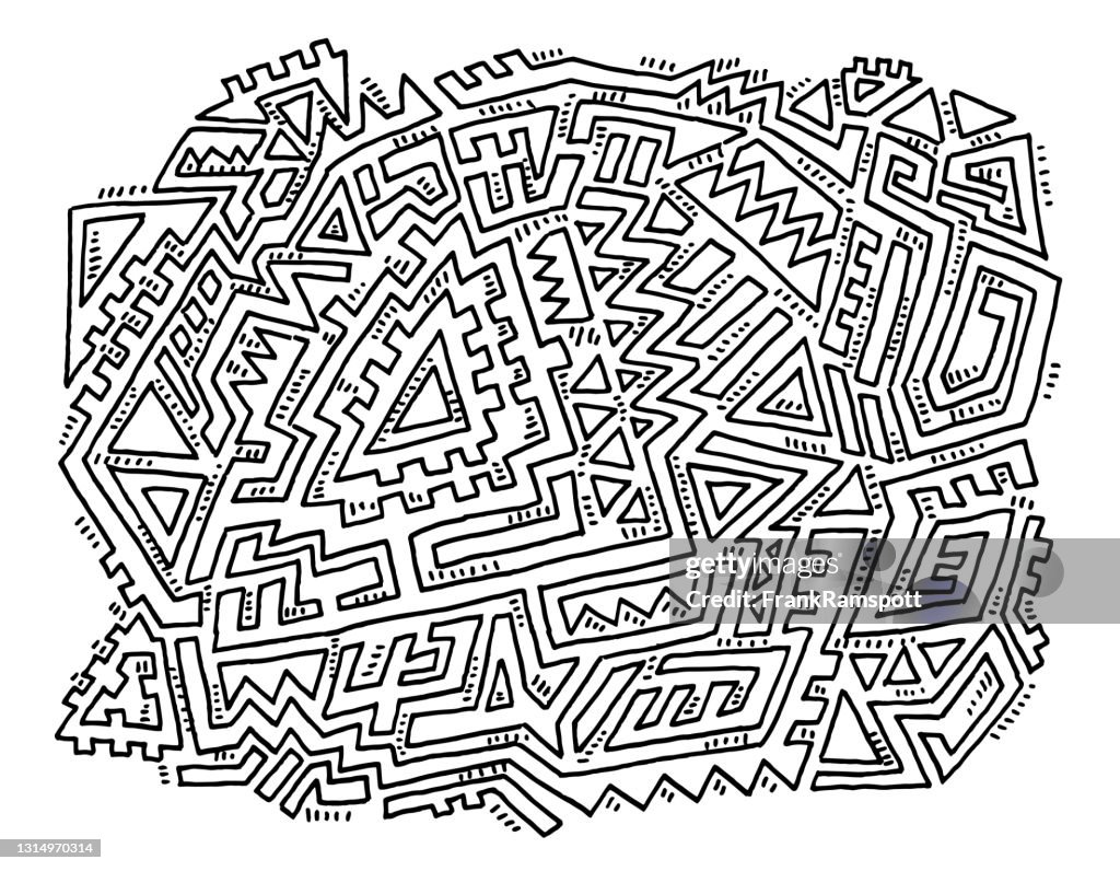 Aztec Pattern Pen Aztec Drawing Design