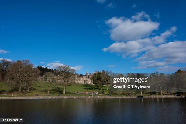 cyfarthfa park & lake south wales - town merthyr tydfil stock pictures, royalty-free photos & images