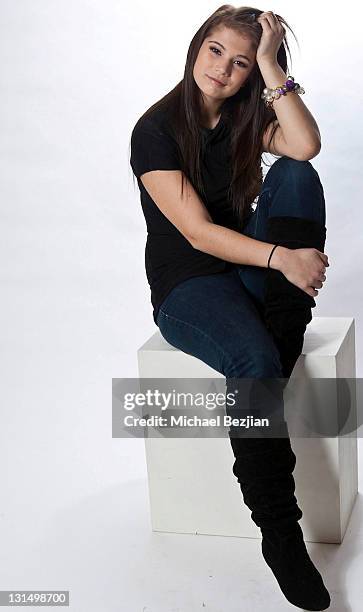 Actress Katelyn Pippy poses at The PhotoFund Portraits for charity for the YUM-O Organization on October 21, 2010 in Los Angeles, California.