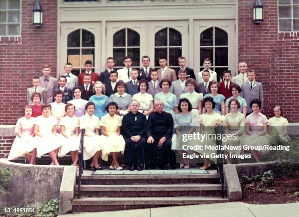 During a reunion for the 1960 8th grade class of St. John Baptist De La Salle Catholic School in Shillington Wednesday morning July 31, 2019. They...