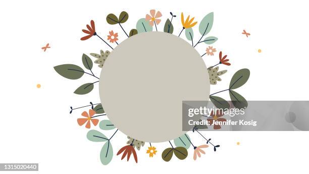 herbst blumenrahmen mit kopierraum - firefly stock-grafiken, -clipart, -cartoons und -symbole