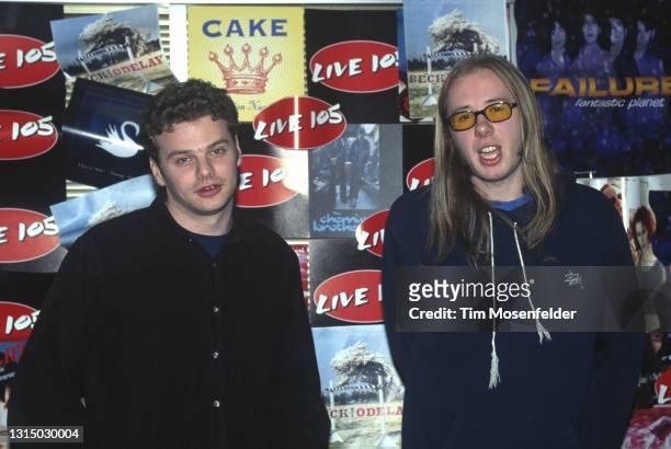 Ed Simons and Tom Rowlands of Chemical Brothers pose during Live 105's Green Christmas at the Cow Palace on December 15, 1996 in San Francisco,...