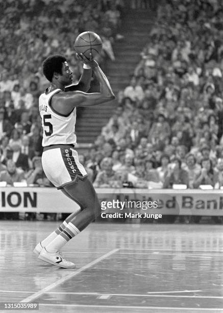 Denver Nuggets forward Paul Silas shoots a free throw during an NBA basketball game against the Golden State Warriors at McNichols Arena on November...