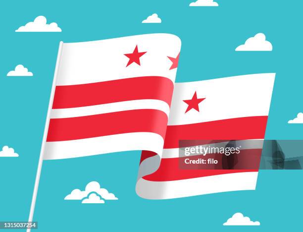 flag of washington d.c. district of columbia - washington dc flag stock illustrations