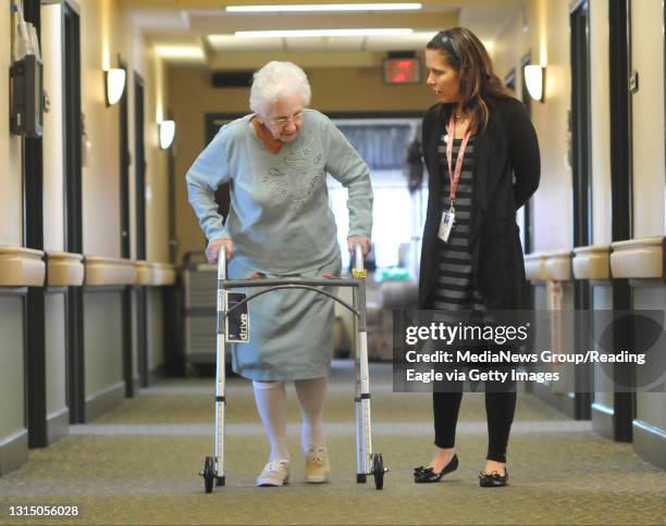 Ageism. Alexandra Hull, clinical services coordinator at Phoebe-Berks in Wernersville, escorts Marilyn Mohn from lunch to her next activity. Photo by...