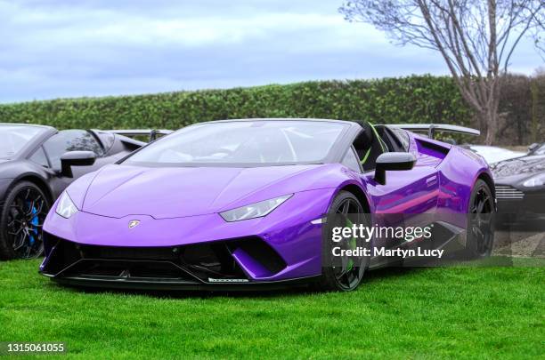 The Lamborghini Huracan seen at the Sharnbrook Hotel in Bedfordshire. The Sharnbrook Hotel hosted a private car show to enable the filming of an up...