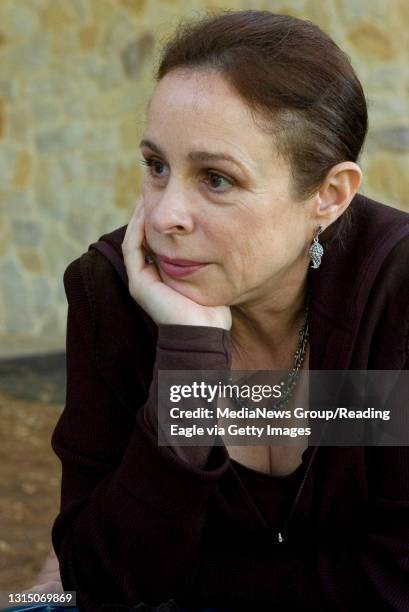 Photo by Lauren A. Little September 25, 2007 Alina Fernandez, illegitimate daughter of Fidel Castro, speaks with a reporter before speaking at Penn...