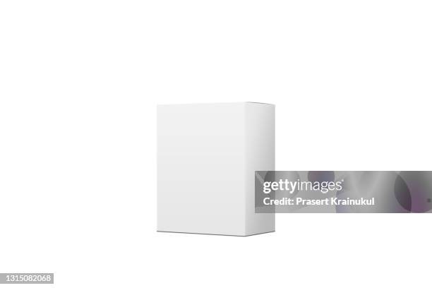 white box mockup isolated white background. cosmetics product package mock up. - pakket stockfoto's en -beelden