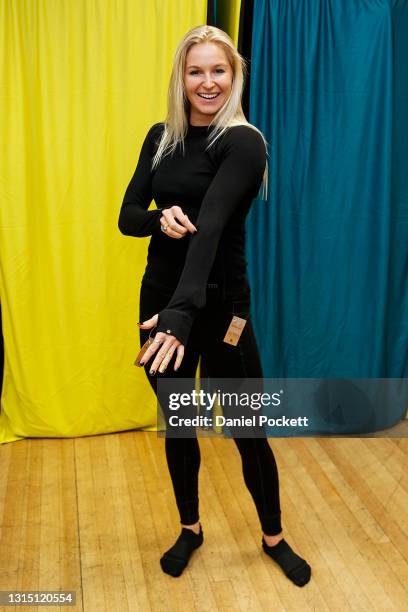 Danielle Scott is fitted for her uniform during a media opportunity during the Processing Session for the Australian Olympic team ahead of the 2022...