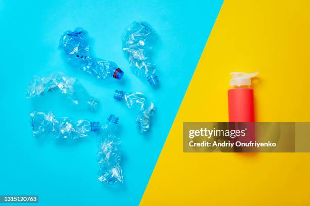 plastic bottles vs glass bottle - disposable stock pictures, royalty-free photos & images