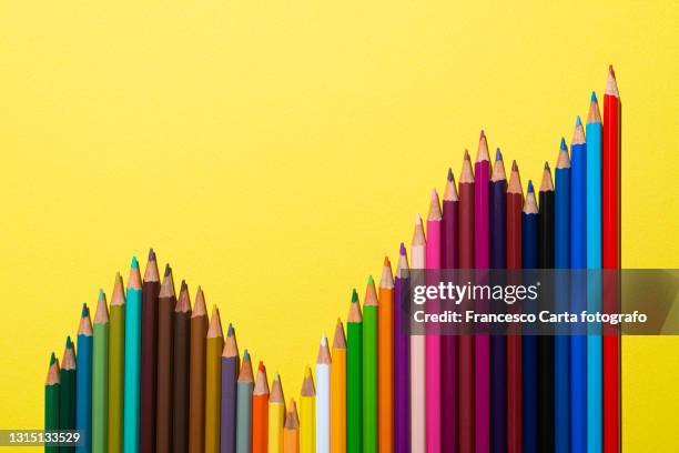 business graph made with colored pencils - education funding stock pictures, royalty-free photos & images