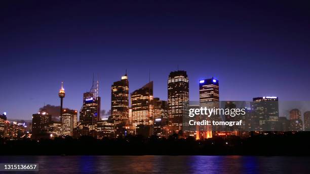 sydney at night - sydney skyline stock pictures, royalty-free photos & images
