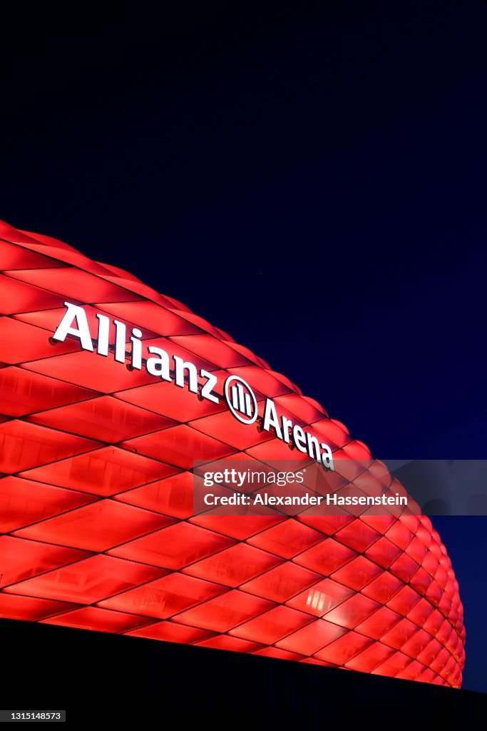 Allianz Arena Munich Seen During The Blue Hour