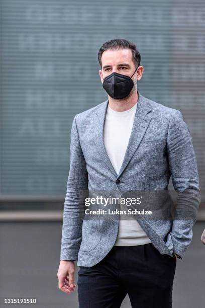 Former professional football player Christoph Metzelder leaves the district court after he is sentenced to 10 month of probation after his trial on...