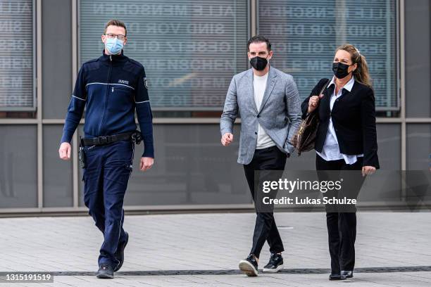 Former professional football player Christoph Metzelder leaves the district court after he is sentenced to 10 month of probation after his trial on...