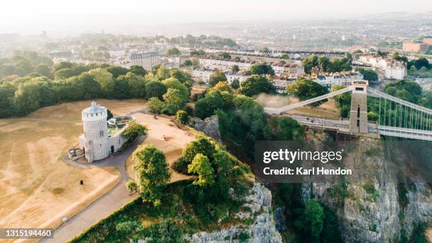 an aerial view of clifton in bristol, uk - stock photo - bristol clifton stock pictures, royalty-free photos & images