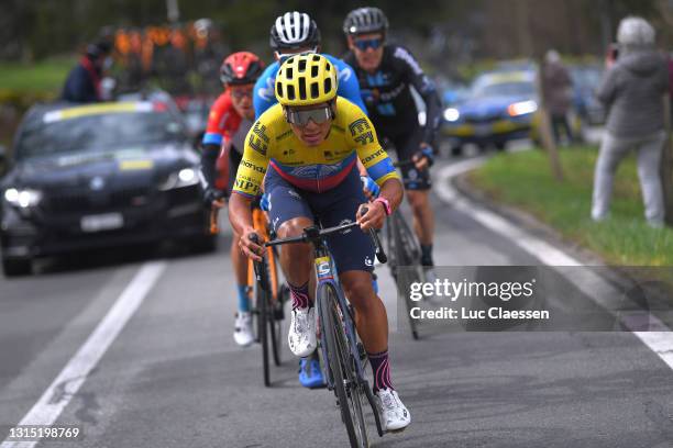 Jonathan Klever Caicedo Cepeda of Ecuador and Team EF Education - Nippo attacks in the Breakaway during the 74th Tour De Romandie 2021, Stage 2 a...