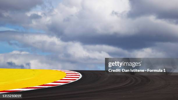 General view of the circuit during previews ahead of the F1 Grand Prix of Portugal at Autodromo Internacional Do Algarve on April 29, 2021 in...