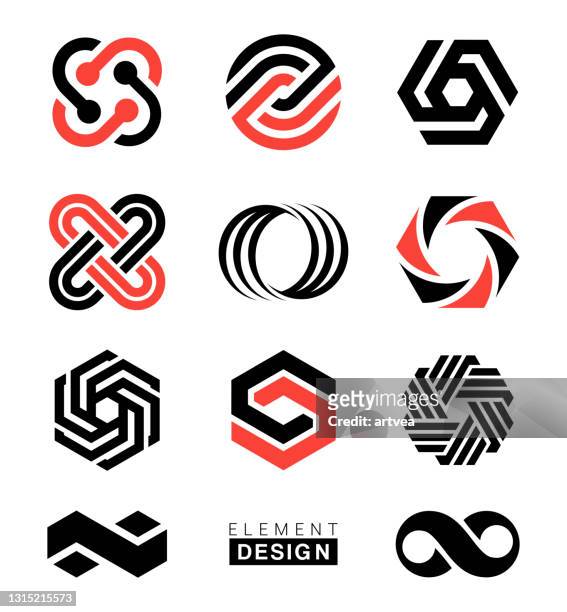 ilustraciones, imágenes clip art, dibujos animados e iconos de stock de diseño de elementos de logotipo - logo