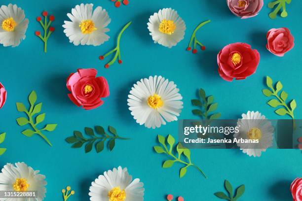 paper flowers - paper flower stock pictures, royalty-free photos & images