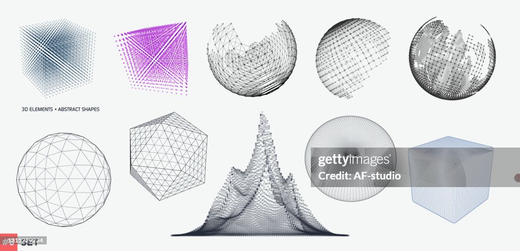 Three Element Vector Set Of 3d Elements High-Res Vector Graphic - Getty Images