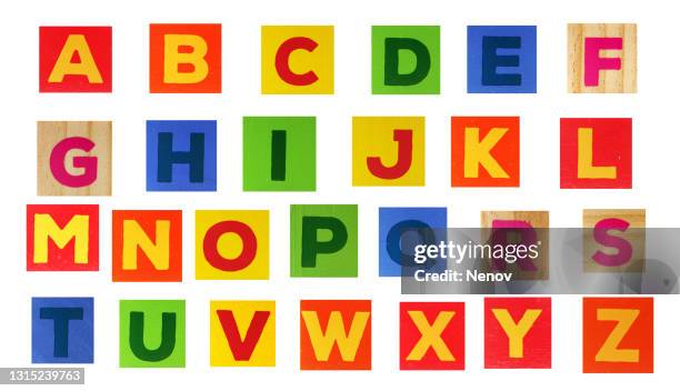 the english alphabet on a white background - alphabet imagens e fotografias de stock