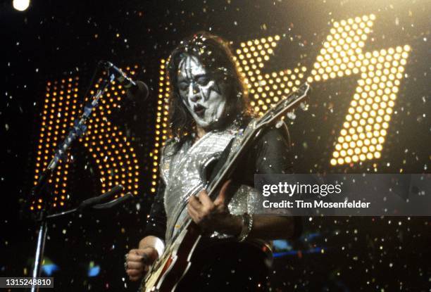 Ace Frehley of Kiss performs at Arco Arena on August 28, 1996 in Sacramento, California.