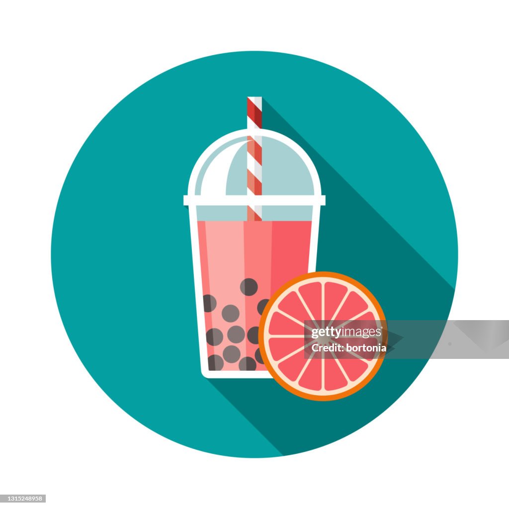 Grapefruit Bubble Tea Flavor Icon