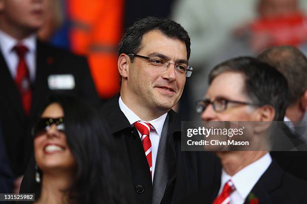 Damien Comolli, Director Of Football for Liverpool during the Barclays Premier League match between Liverpool and Swansea City at Anfield on November...