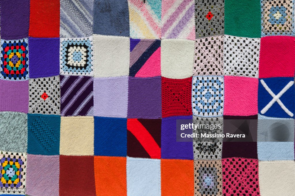 Multicolored Knitted Patchwork